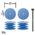 Proxxon Elastisk Siliconepolerer Linseform Ø22 mm 10 stk m/Skaft